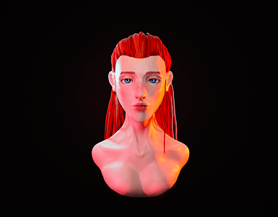 First 3D-skulpt. Female character