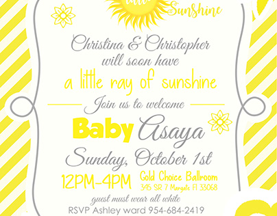 Sunshine Baby Shower Invite