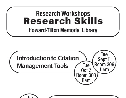 Tulane Libraries Workshops Flyers Fall 2018