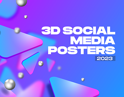 3D social media posters