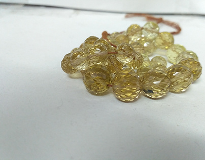 Natural Bear Quartz Faceted Round Gemstone Beads