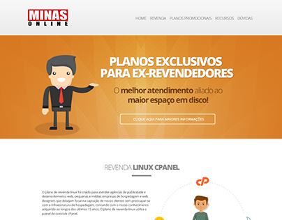 Landing page promocional para Minas Online