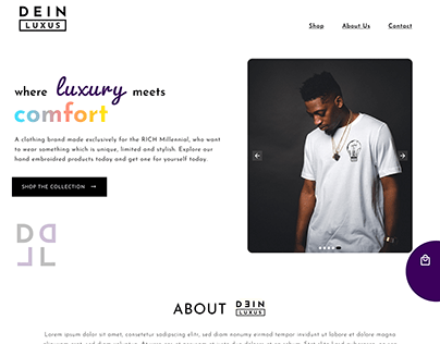Online Clothing store for Brand: Dein Luxus