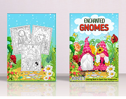 Book Cover For amazon KDP: Gnomes coloring book