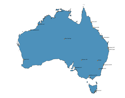 Map of Airports in Australia