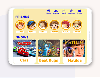 UI for kids to host watch parties for their favorite