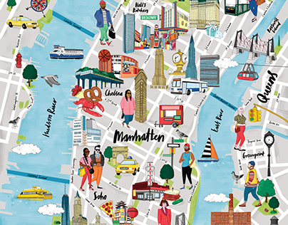 illustrated map of New York