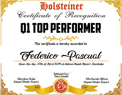 Gold Themed Certificate