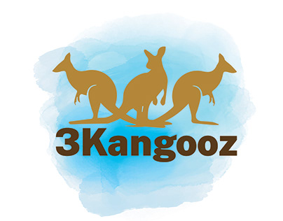 Watercolor kangroo business logo completed project