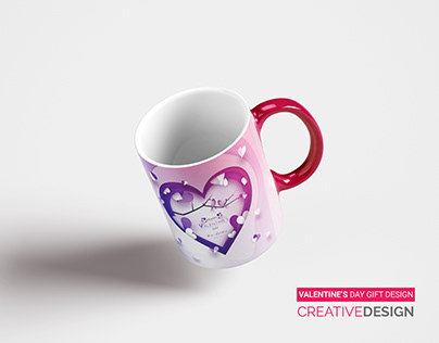 Happy Valentine Day Gift Mug Design by Creative Design
