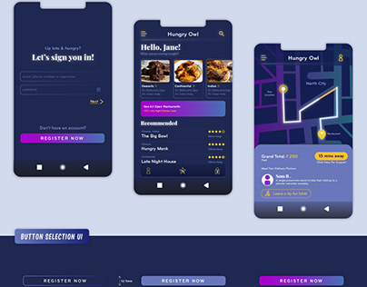 Hungry Owl - App UI & Branding