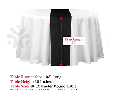 48 Round Table 108 Round Tablecloth Drop 30