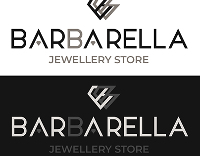 Barbarella fictional Jewellery store logo with mockups