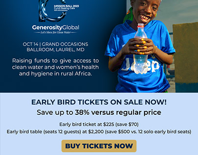 Generosity global Mission Ball 2023 campaign