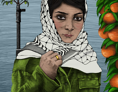 Leila Khaled digital portrait