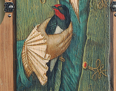 "Birder" Tempera, wooden panel, metal, Renaissance