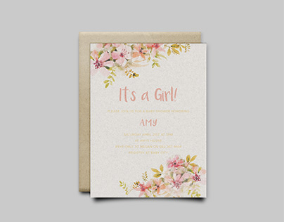 It's a girl - Baby shower invitation
