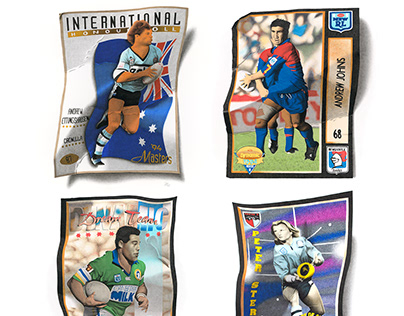 Rugby League Footy Cards | Photorealistic Pen Drawings