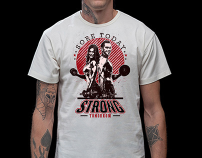 Strong tomorrow Fitness t-shirt design
