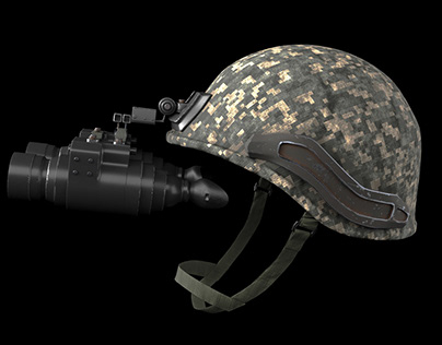 Military helmet with night vision Goggle device 3D