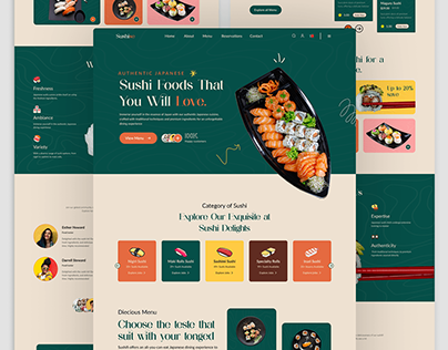 Sushi restaurants website landing page