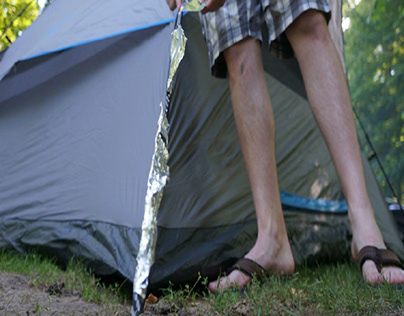 Tent Safety Hack - Put Tinfoil on Tent Guylines