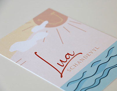 Birth announcement card for Lua