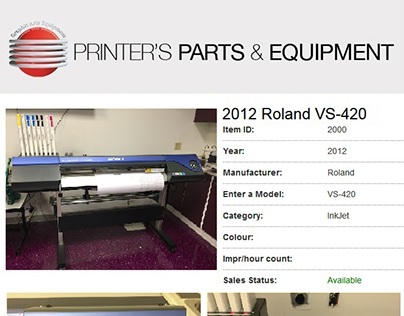 2012 Roland VS-420 by Printers Parts & Equipment