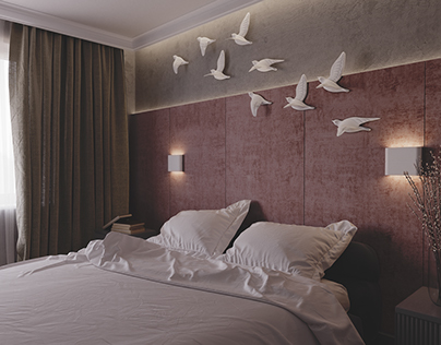 Bedroom with birds