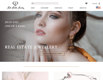 Main page design of a Jewellery website