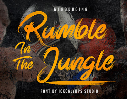 Rumble in Jungle Brush Font (Great Font)