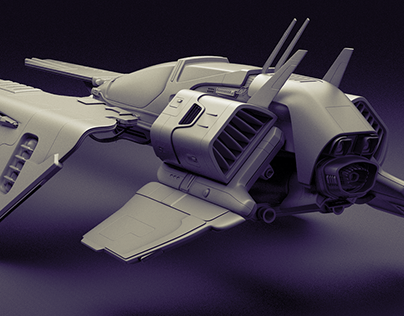 Assegai Ship from Wipeout - hard surface practice