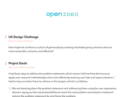 OpenIDEO - UX Design Challenge