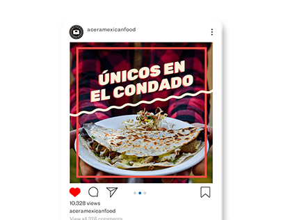 Redes sociales y menú para Acera Mexican Food.