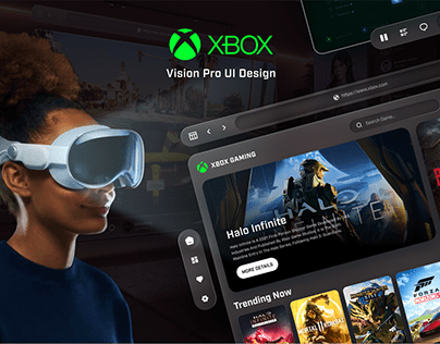 Xbox UI Design-Spatial UI Concept for Apple Vision pro