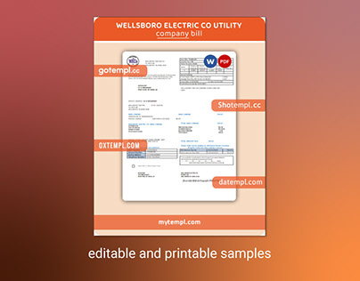 Wellsboro Electric Co utility business bill template