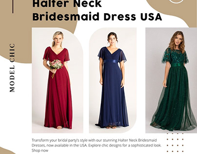 Halter Neck Bridesmaid Dresses in USA