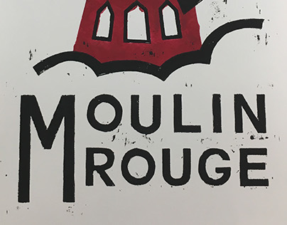 Moulin Rouge Woodblock Print