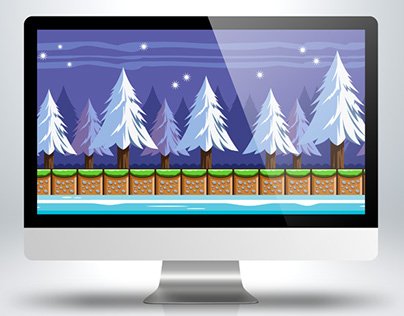 Snowy Pine Forest Game Background
