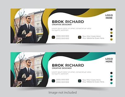 Simple abstract Color combined mail signature design .