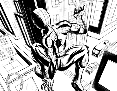 Inking Spiderman