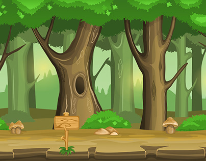 Forest bacground vector parallax