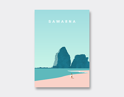 Poster Sawarna - Banten, Indonesia