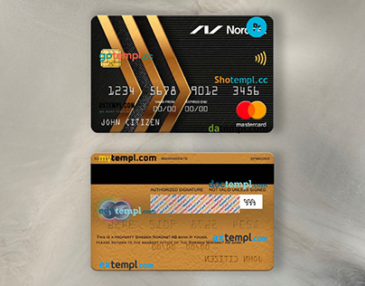 Sweden Nordnet AB bank mastercard template