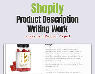 Project thumbnail - Shopify Product Description | eCommerce Copywriting