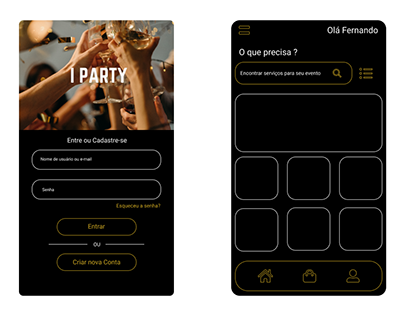 Iparty mobile interface