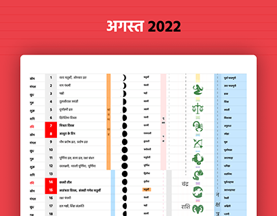 Information Design: Hindu + Gregorian Calendar