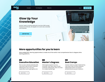 E-learning Platform - Glow Up | Home Page