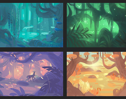 Satyr's Glade color studies