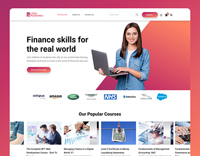 Finance Education Course Website | Clean Website